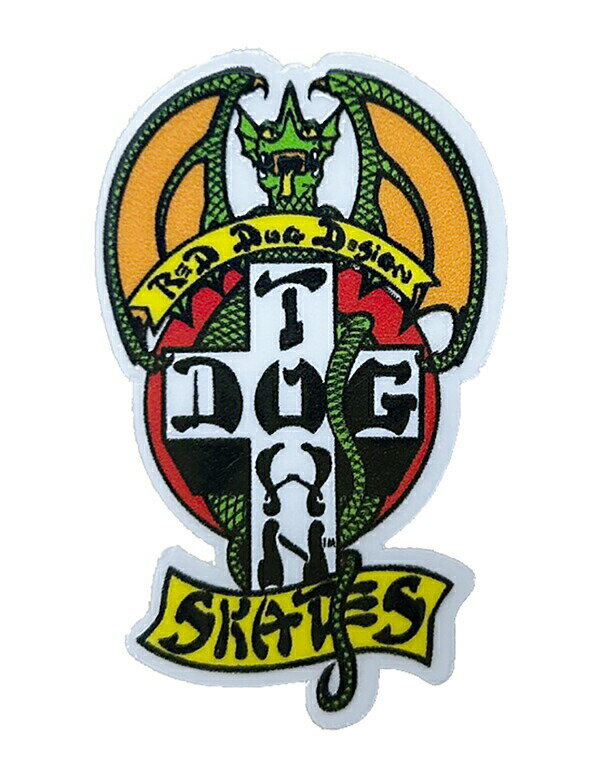 Dogtown Skateboards (ドッグタウン) ステッカー シール Sticker DT Red Dog 70s 2" Green スケボー SK..