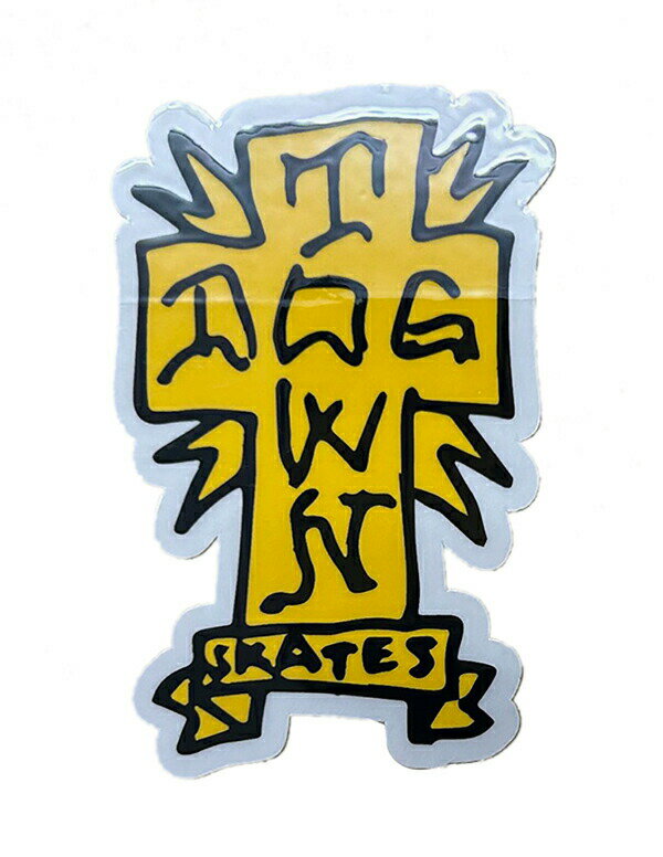 Dogtown Skateboards (ドッグタウン) US ステッカー シール DT Gonz Cross Sticker Yellow スケボー SKATE SK8 スケートボード HARD CORE PUNK ハードコア パンク