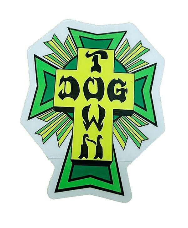 Dogtown Skateboards (ドッグタウン) ステッカー シール Sticker DT 80s Cross Logo 2" Green スケボー..