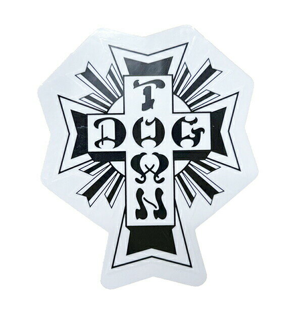 Dogtown Skateboards (ドッグタウン) US ステッカー シール DT 70s Cross Logo Sticker White / Black ..