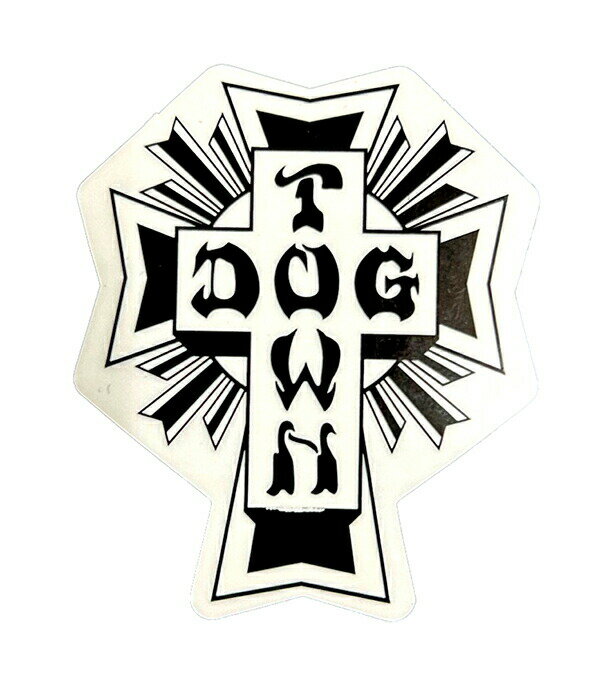 Dogtown Skateboards (ドッグタウン) US ステッカー シール DT 80s Cross Logo Sticker White / Black ..