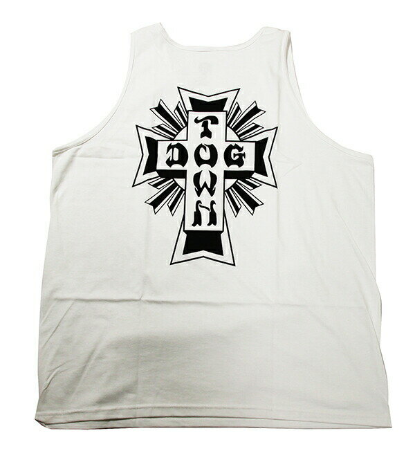 Dogtown (ドッグタウン) タンクトップ Tank Top Cross Logo White スケボー SKATE SK8 スケートボード HARD CORE PUNK