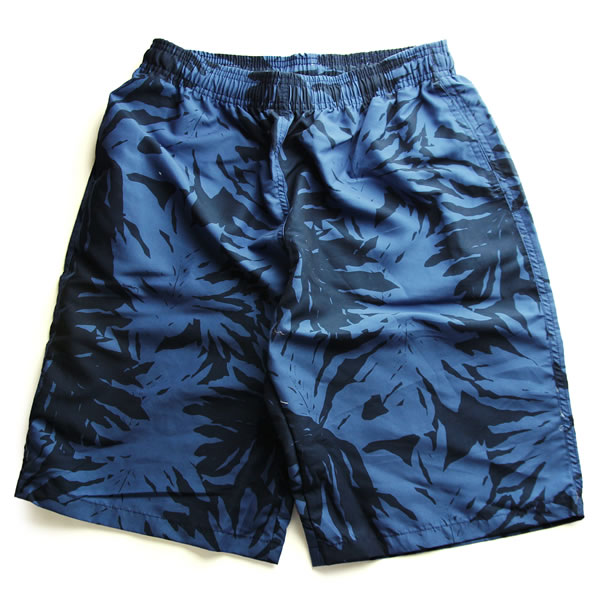 アロハ柄 サマーショーツ ショートパンツ(水着)短パン ビーチ(Navy) ネイビー(M,L,XL) ヤシの葉/ヤシ柄/ハワイアン