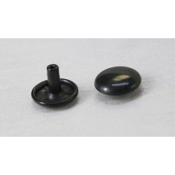 *売り切り終了です*特大12x10黒【10個組・送料無料・日本製】 特大カシメ両面並足 12x10 ダールブラック DB 10個セット*終了後は後継品「13x1...