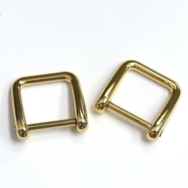 樂天商城 - ネジ式 手カン Dカン【アウトレットD-29】 日本製 ネジDカン K215 内径21mm 2個セット ゴールド 鏡面仕上げ 高級仕上げ きれい 角ばってる 本金 開く マイナスネジ 開閉 修理 交換 ハンドル レザー バッグ 持ち手 訳アリ 訳あり 規格外 お得 にのきんショップ