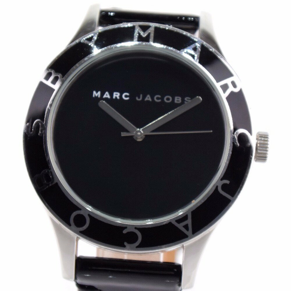 【MARC BY MARC JACOBS】マークバイマークジェイコブス MBM1087 ステンレススチール×パテントレザー シルバー クオーツ ユニセックス 黒文字盤 腕時計【中古】A-ランクのサムネイル