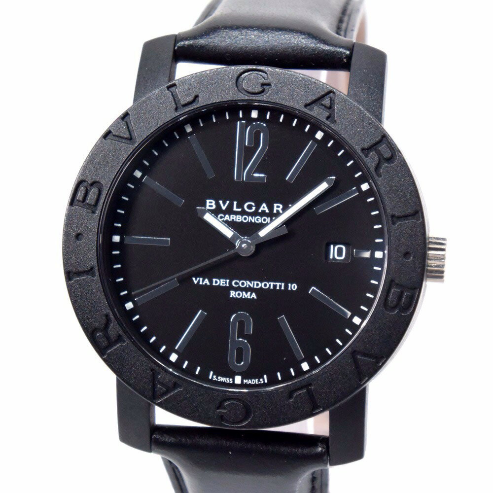 ブルガリ BVLGARI ブルガリブルガリ 腕時計 BB40CL/BBW40CGLD カーボン×レザ ...
