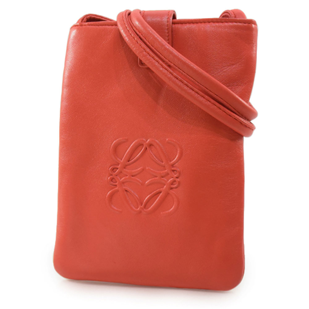 【LOEWE】ロエベ ポシェットショルダー ラムスキン オレンジ レディース ショルダーバッグ【中古】A-ランクのサムネイル