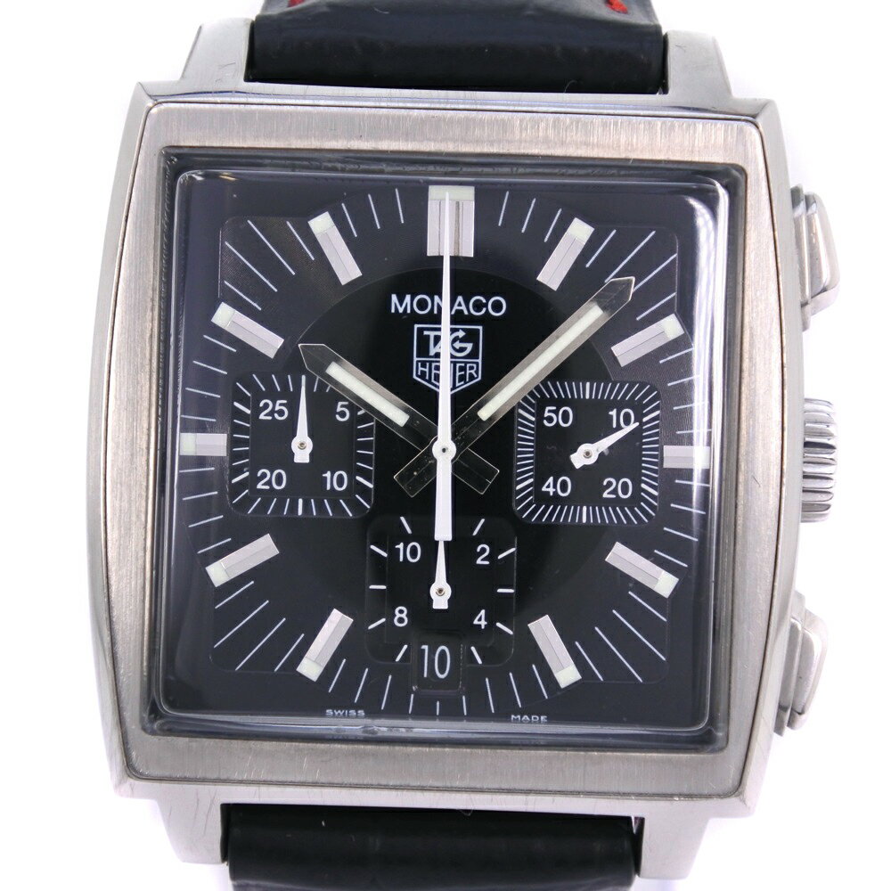 タグホイヤー TAG HEUER モナコ 腕時計 CW2111.FC6171 レザー×ステンレススチ ...