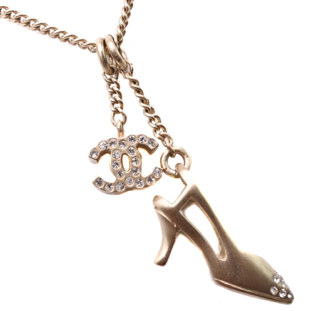 シャネル CHANEL ハイヒール ネックレス ラインストーン ココマーク ゴールド 05A 約6.8g High heels レディース【中古】Aランクのサムネイル
