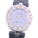 ブルガリ BVLGARI ビーゼロワン 腕時計 Bzero1 12Pダイヤ BZ22S/BZ22BSL ステンレススチール×レザー グレー クオーツ ブルーシェル文字盤 Be zero one レディース【中古】A-ランク