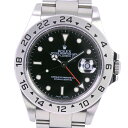 ロレックス ROLEX エクスプローラー2 腕時計 P番 16570 ステンレススチール 2000年 自動巻き 黒文字盤 Explorer 2 メンズ【中古】Aランク