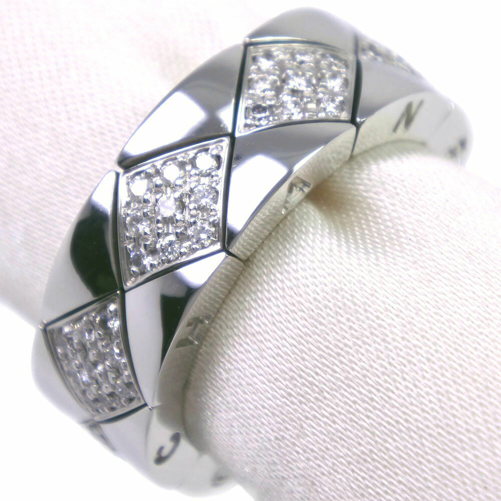 シャネル CHANEL マトラッセ 12.5号 リング・指輪 K18ホワイトゴールド×ダイヤモンド 約12.6g Matelasse レディース【中古】Aランクのサムネイル