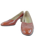 【10%OFF-セール対象商品】サルヴァトーレフェラガモ Salvatore Ferragamo パンプス カーフ 赤茶 レディース【中古】