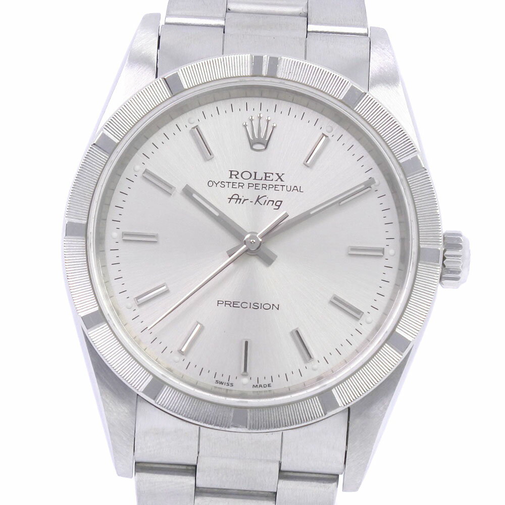 ロレックス ROLEX エアキング 腕時計 プレシジョン P番 cal.3000 14010 ステンレススチール 自動巻き シルバー文字盤 Air king メンズ【中古】Aランク