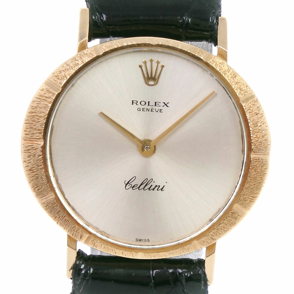 ロレックス ROLEX チェリーニ 腕時計 cal.1600 K18イエローゴールド×レザー ゴールド 手巻き アナログ表示 シルバー文字盤 Cherini レディース【中古】