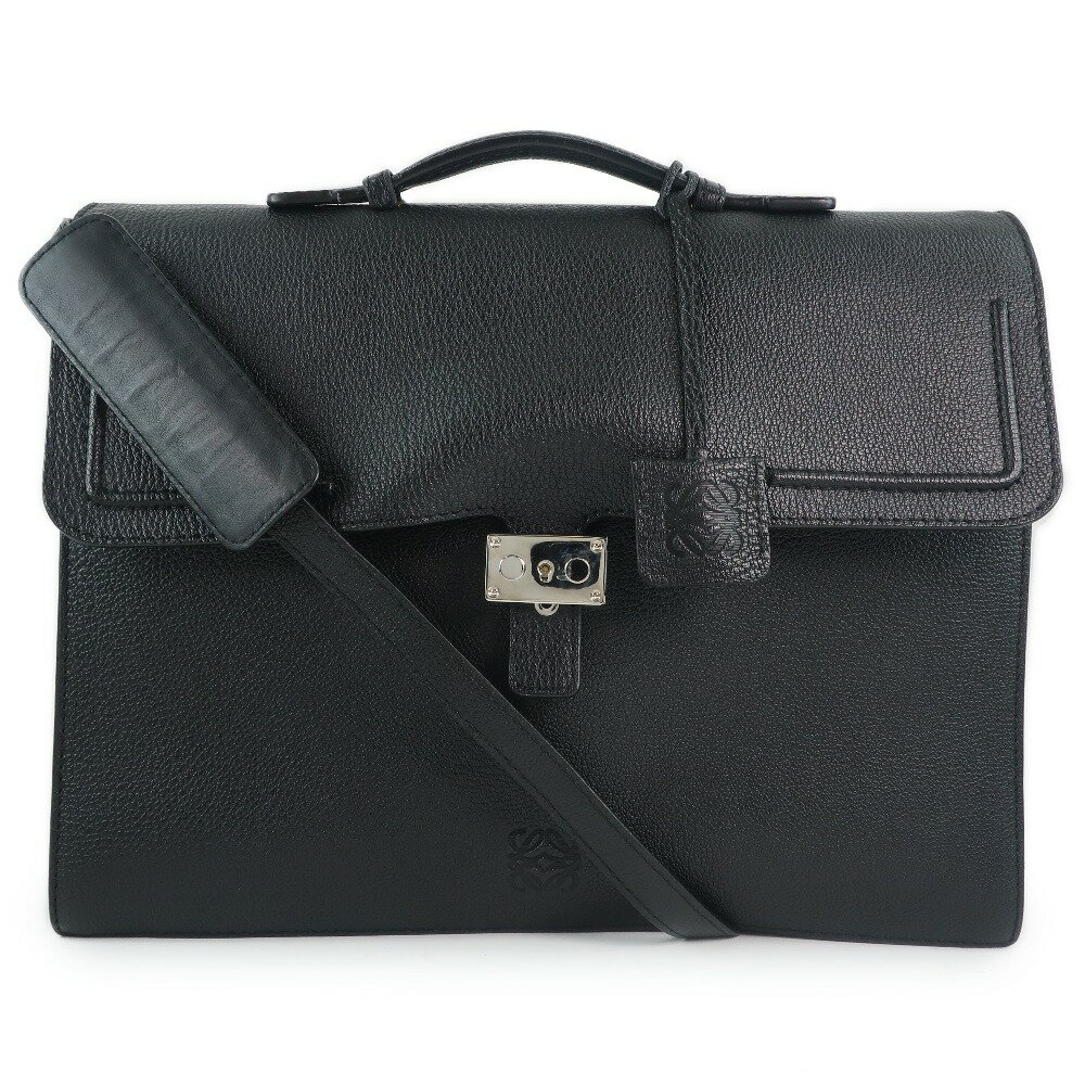 【スーパーセール10％OFF対象】【LOEWE】ロエベ カーフ 黒 メンズ ビジネスバッグ【中古】Aランク