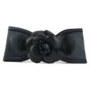 シャネル CHANEL リボンモチーフ バレッタ カメリア サテン 黒 Ribbon motif レディース【中古】A+ランク