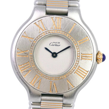 【CARTIER】カルティエ マスト21 ヴァンティアン 125000P ステンレススチール クオーツ レディース 白文字盤 腕時計【中古】