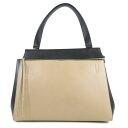 セリーヌ CELINE エッジ ハンドバッグ ミディアム 172613 カーフ ベージュ ファスナー Edge レディース【中古】A-ランク