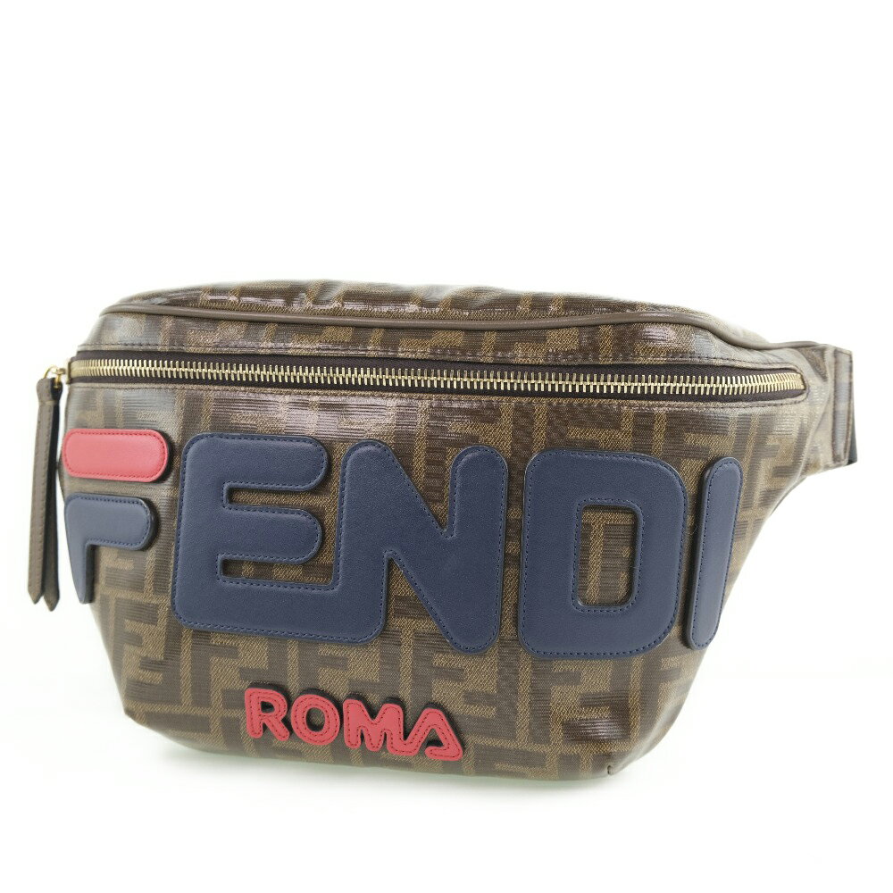 【FENDI】フェンディ ズッカ FILAコラボ 8BM006 A5N7 F1562 PVC カーキ ユニセックス ボディバッグ【中古】Aランク