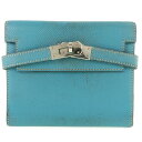 エルメス HERMES ケリーウォレット 二つ折り財布 ヴォーエプソン 2007年 □K フラップ Kelly wallet ユニセックス【中古】B-ランク