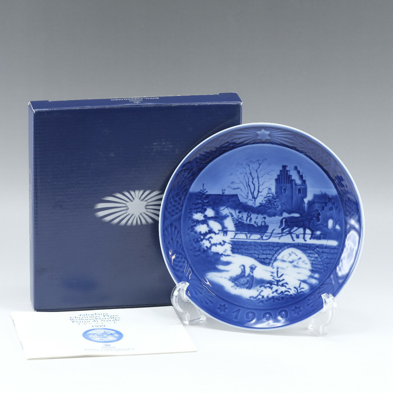 ロイヤルコペンハーゲン Royal Copenhagen 1999年イヤープレート 置物 オブジェ The Sleigh Ride 1999 Year Plat...