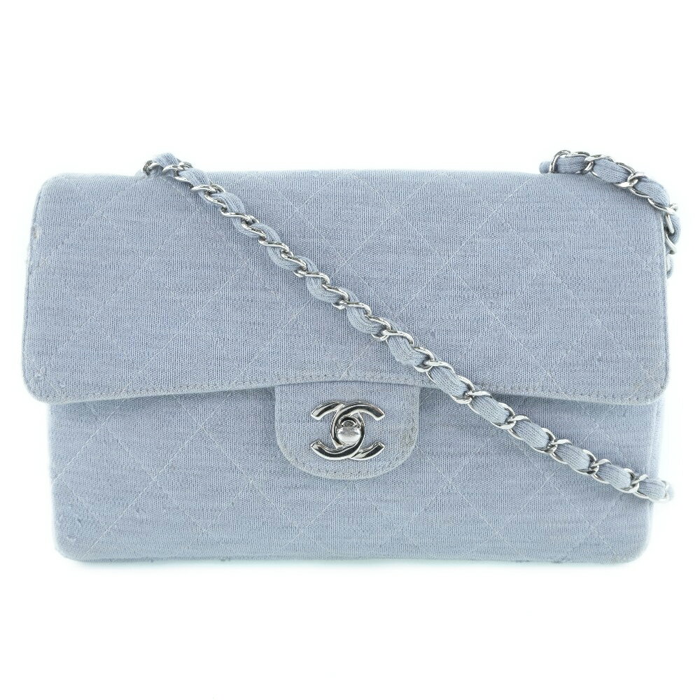 【CHANEL】シャネル チェーンショルダー コットン 水色 レディース ショルダーバッグ【中古】のサムネイル