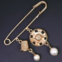 【10%OFF-セール対象商品】シャネル CHANEL ブローチ ココマーク 金メッキ×フェイクパール 約18.4g レディース【中古】