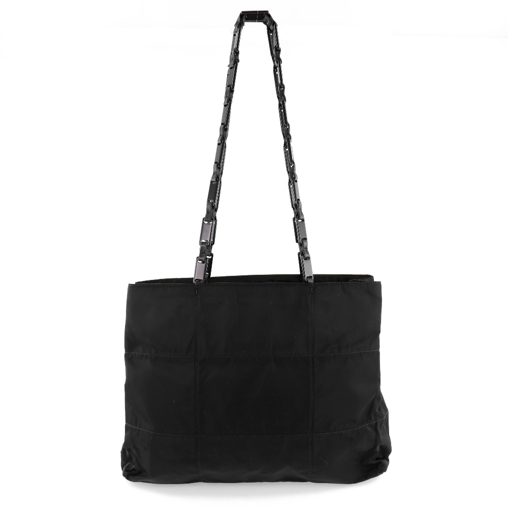 【PRADA】プラダ チェーントート B8354 ナイロン NERO 黒 レディース トートバッグ【中古】A-ランク