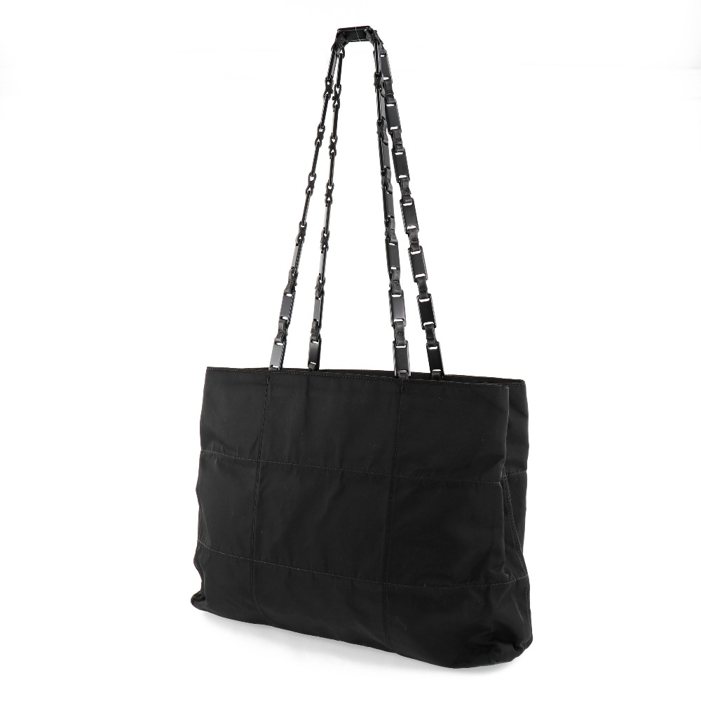【PRADA】プラダ チェーントート B8354 ナイロン NERO 黒 レディース トートバッグ【中古】A-ランク