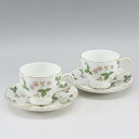 ウェッジウッド Wedgwood ワイルドストロベリー 食器 カップ＆ソーサー×2 ポーセリン イギリス製 Wild strawberry _【中古】