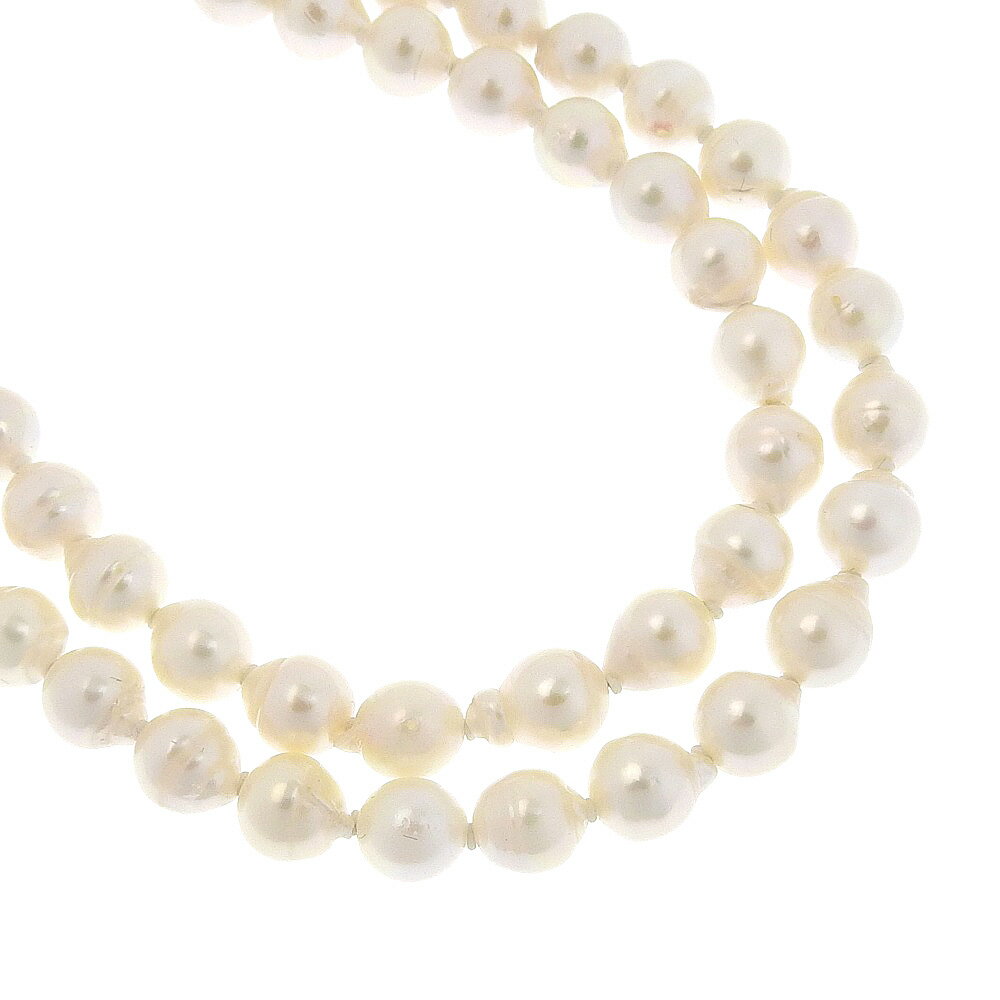 【10％OFF-セール対象商品】 真珠 ネックレス 6.5-7mm/120cm6.5-7mm シルバー×パール 約73.9g Pearl レディース【中古】Aランク