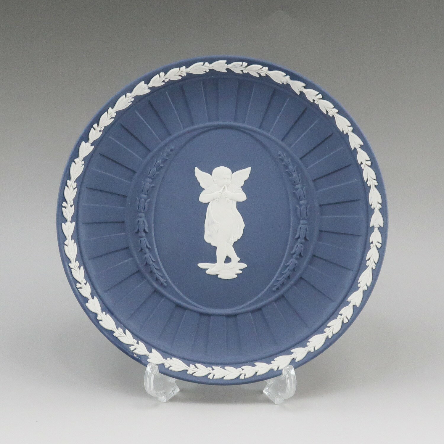 【スーパーセール10％OFF対象】【Wedgwood】ウェッジウッド ジャスパー ポートランドブルー 飾り皿 プレート _ オブジェ【未使用】Sランク