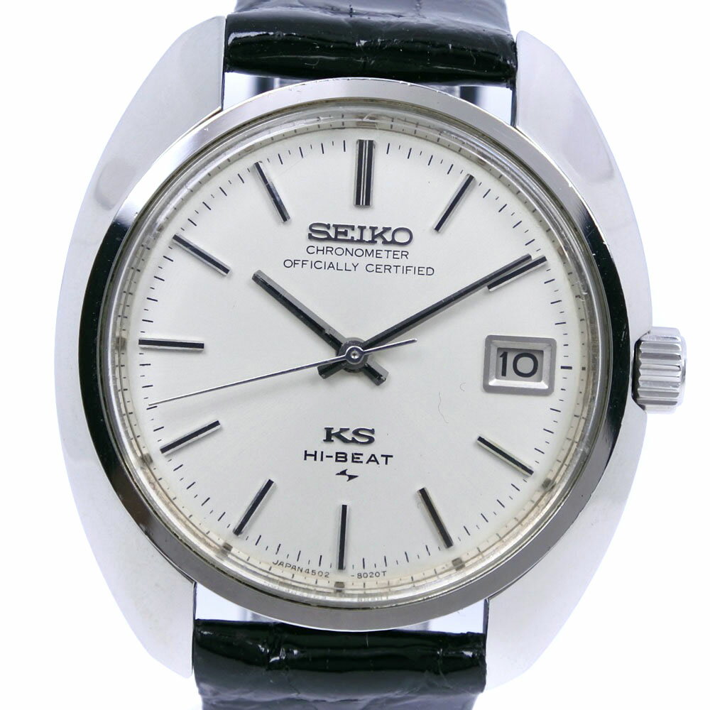 セイコー SEIKO キングセイコー 腕時計 4502-8010 ステンレススチール×レザー シルバー 手巻き 白文字盤 King Seiko メンズ【中古】