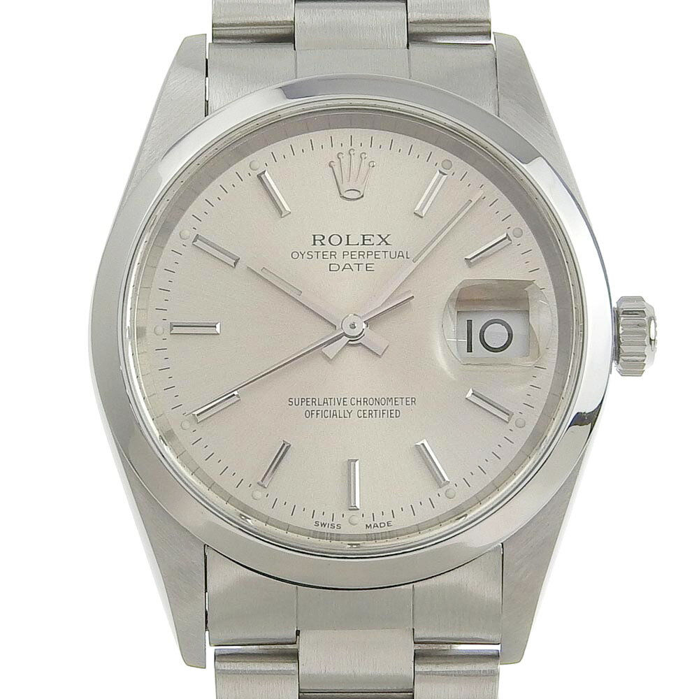 【ROLEX】ロレックス オイスターパーペチュアル デイト K番 15200 ステンレススチール 自動巻き メンズ シルバー文字盤 腕時計【中古】Aランク