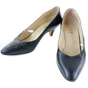 【全商品ポイント5倍】グッチ GUCCI サイドカッティング パンプス レザー イタリア製 黒 side cutting レディース【中古】