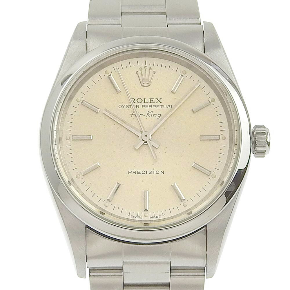 ロレックス ROLEX エアキング 腕時計 オイスターパーペチュアル 14000 ステンレススチール スイス製 1995年 自動巻き シルバー文字盤 Air king メンズ【中古】