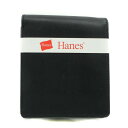 ヘインズ Hanes 二つ折り財布 牛革×合成皮革 中国製 黒 オープン メンズ