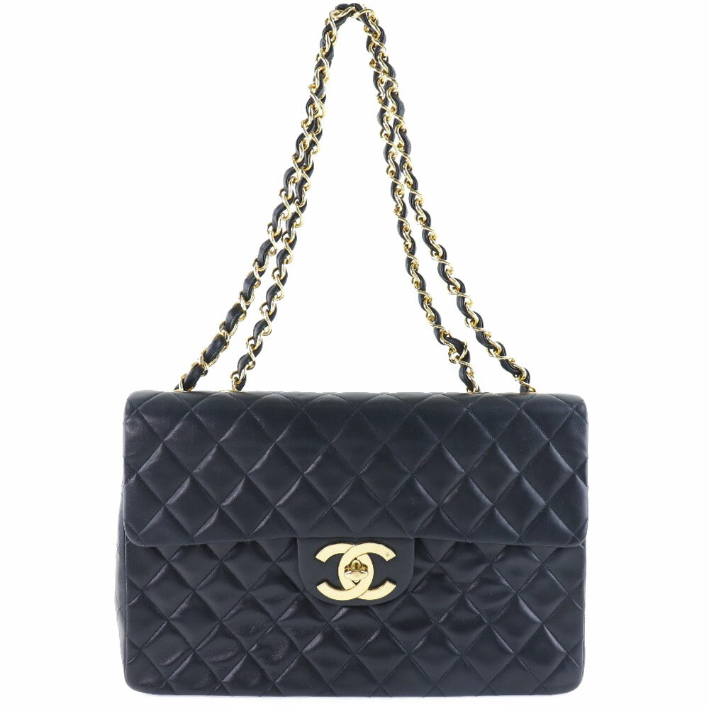 シャネル CHANEL デカマトラッセ34 ショルダーバッグ マトラッセ 2WAYショルダー A01094 ラムスキン フランス製 黒 肩掛け ターンロック Big Matelasse34 レディース【中古】