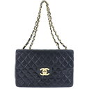 シャネル CHANEL デカマトラッセ34 ショルダーバッグ マトラッセ 2WAYショルダー A01094 ラムスキン フランス製 黒 肩掛け ターンロック B...