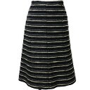 シャネル CHANEL フレアスカート スカート P19873V11554 ツイード フランス製 2002年 黒 flare skirt レディース【中古】A-...