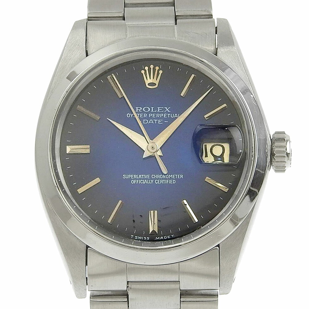 ロレックス ROLEX オイスターパーペチュアル 腕時計 デイト リダン 1500 ステンレススチール スイス製 自動巻き ネイビー文字盤 Oyster perpetual メンズ【中古】B-ランク