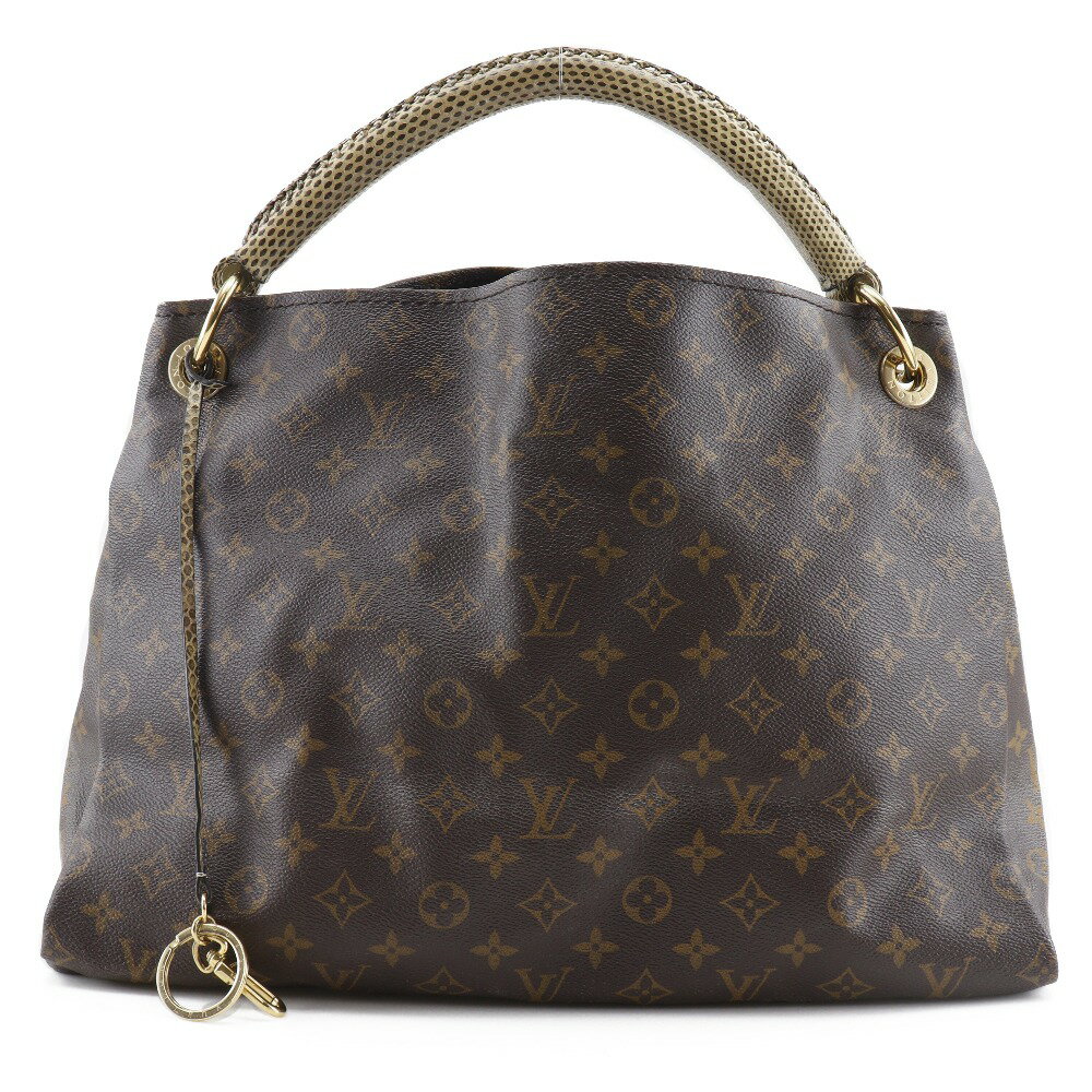 ルイ・ヴィトン LOUIS VUITTON アーツィーMM ショルダーバッグ モノグラムキャンバス×パイソン スペイン製 2016年 茶 CA4106 肩掛け 手提げ オープン ArtsyMM レディース【中古】