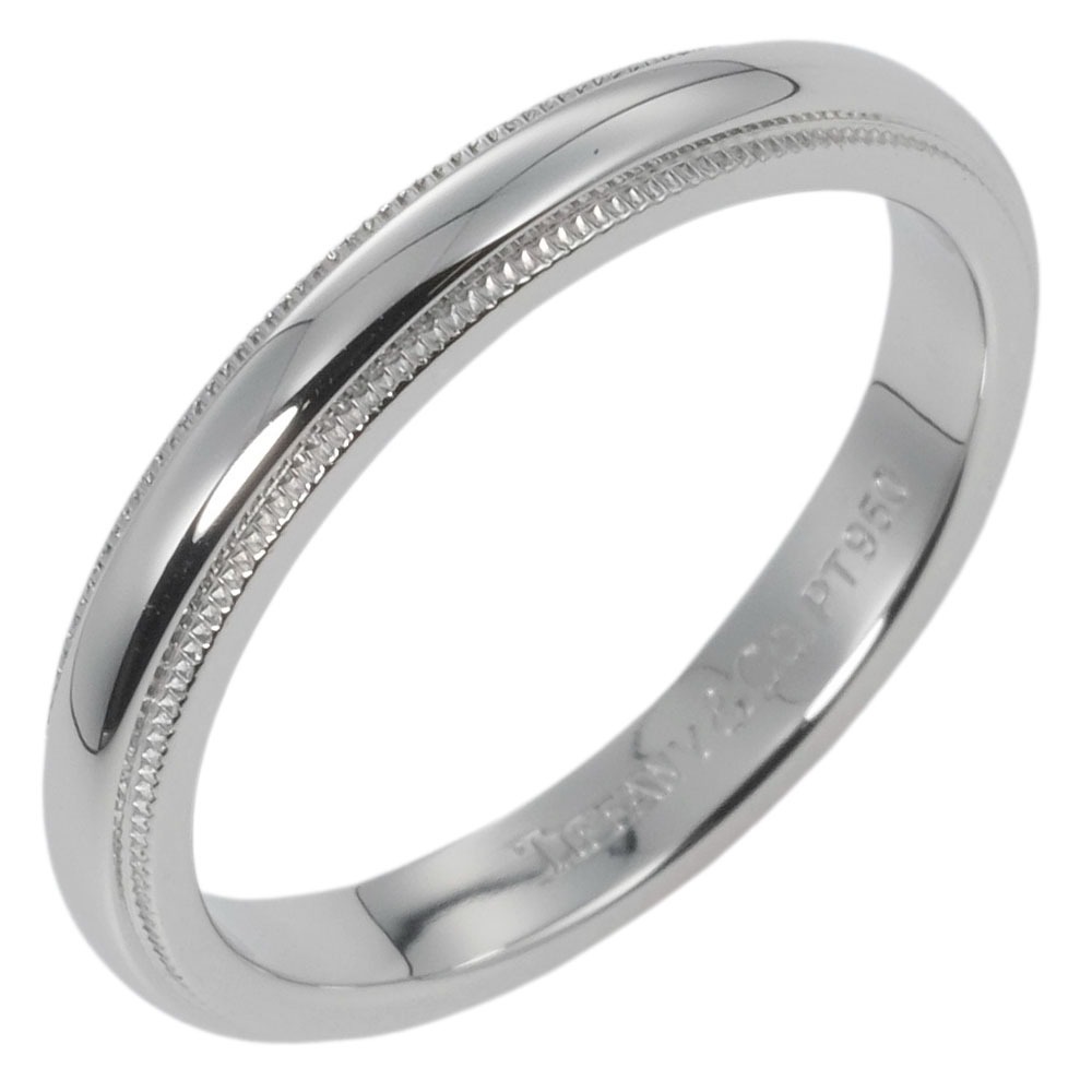 ティファニー トゥギャザー ミルグレイン バンド リング 14号 指輪 幅3mm 5.9g Pt950プラチナ TIFFANY&Co.【中古】A+ランクのサムネイル