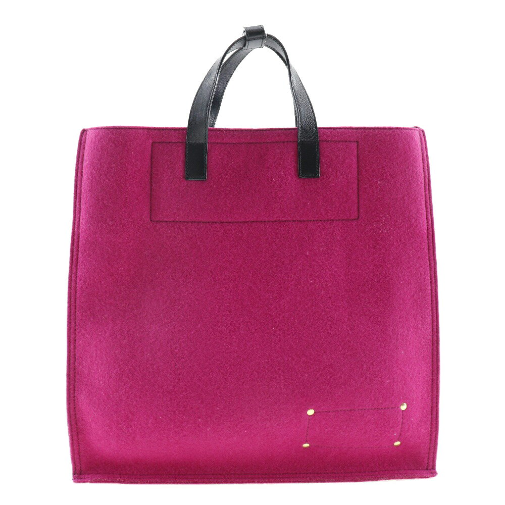 【スーパーセール30%OFF対象】サンローラン SAINT LAURENT トートバッグ フェルト×レザー フランス製 ピンク オープン レディース【中古】