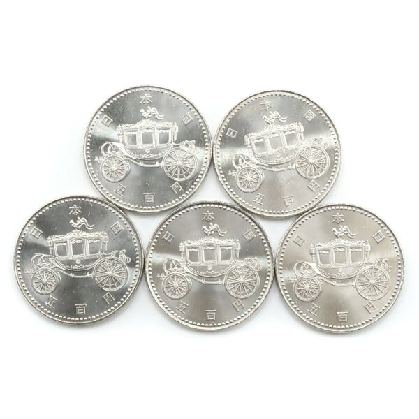 質にしきの【ブランド販売・買取】の造幣局 Japan MINT 御即位記念(平成) 貨幣 記念硬貨 五百円 500円硬貨 5枚 No.4 Enthronement Commemoration (Heisei) _【中古】A+ランク|詳細画像
