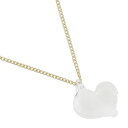ハート ネックレス 金メッキ ハート 約3.6g heart レディース【中古】Aランク