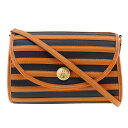 エルメス HERMES ショルダーバッグ レザー 1992年 オレンジ/黒 〇V 斜め掛け スナップボタン レディース【中古】A-ランク