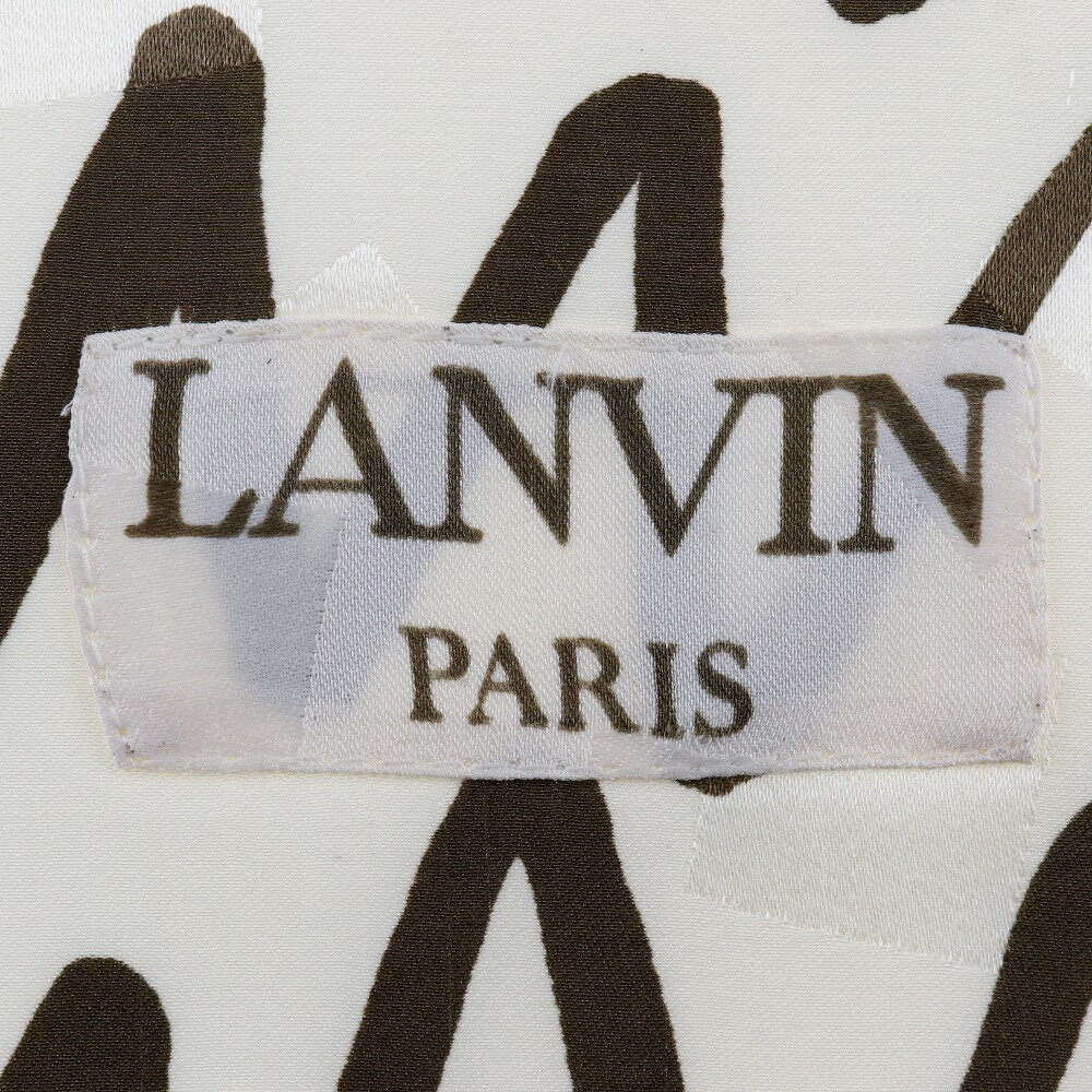 【スーパーセール10％OFF対象】ランバン LANVIN スカーフ 茶/白 レディース【中古】